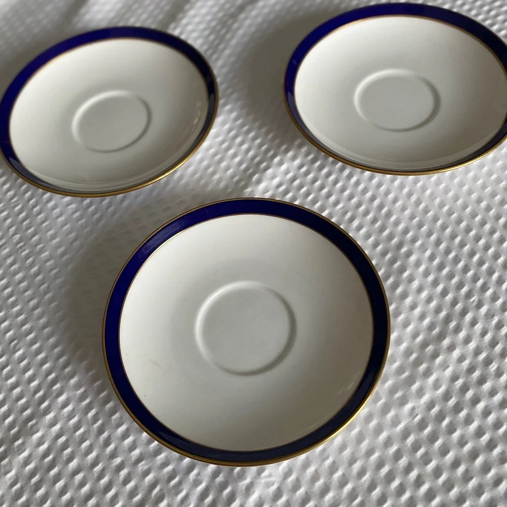 Spode Consul Cobalt Fine Bone China Saucer Set of 3 Y7332